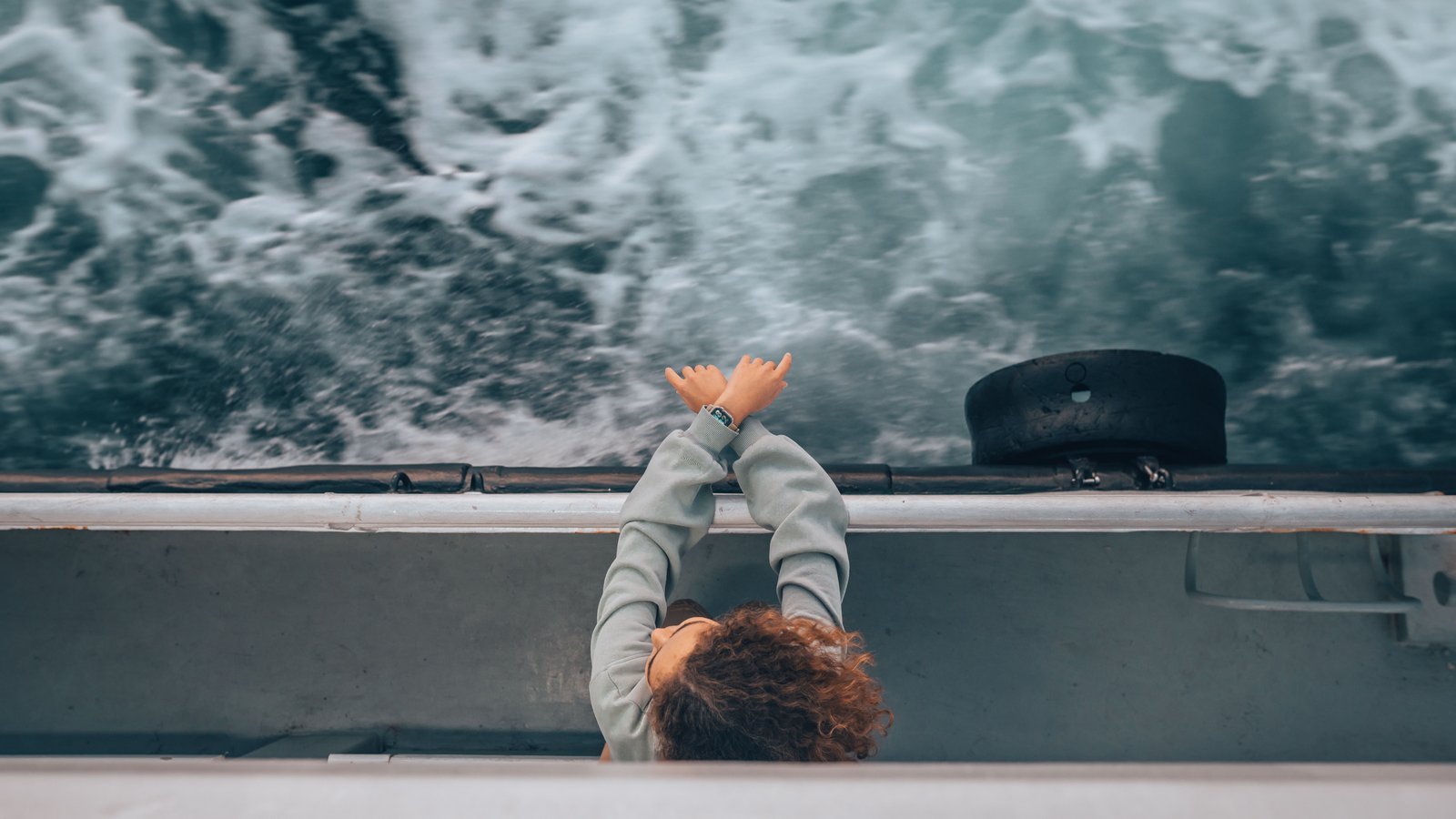 Solo traveler on the deck