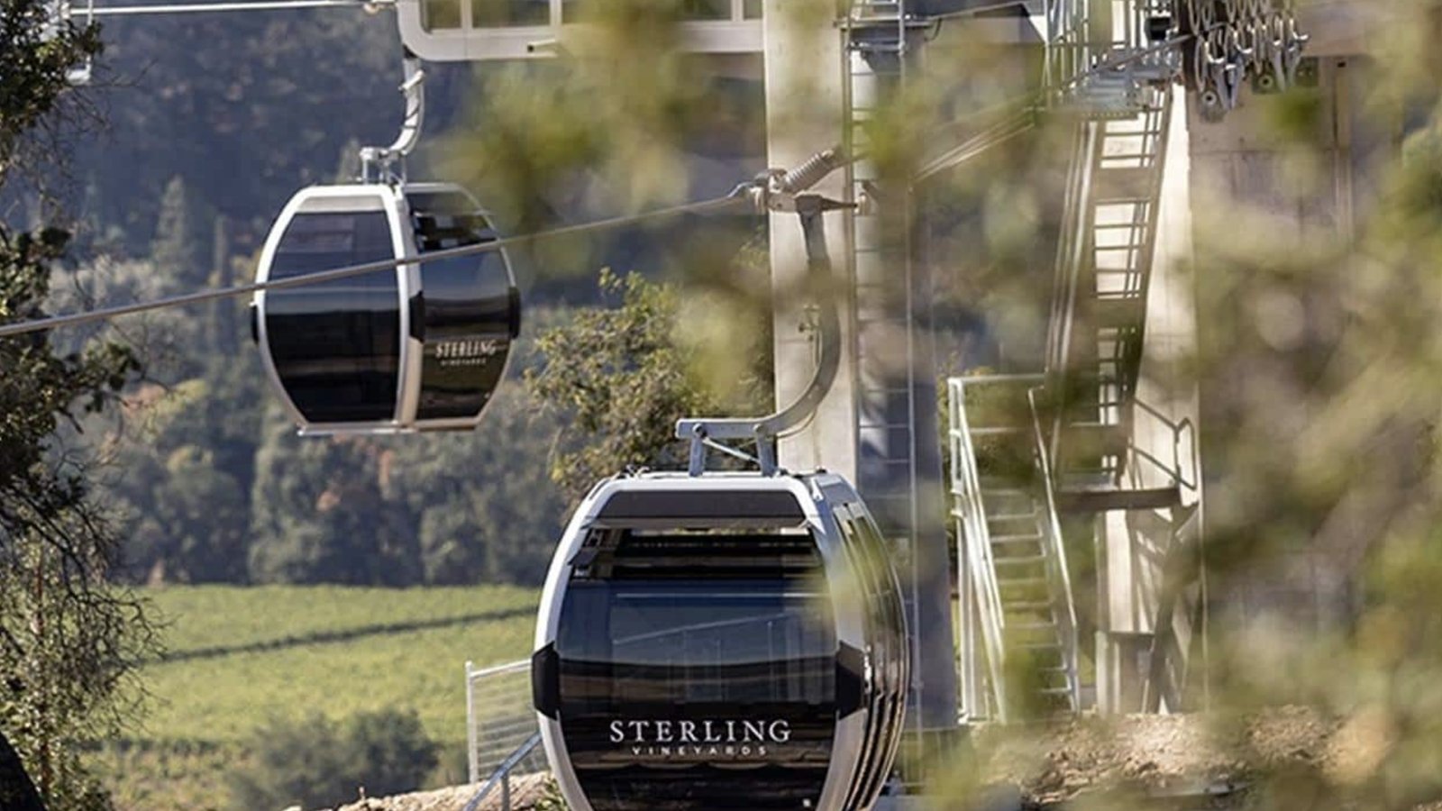 Sterling Vineyards aerial tram at the mountaintop