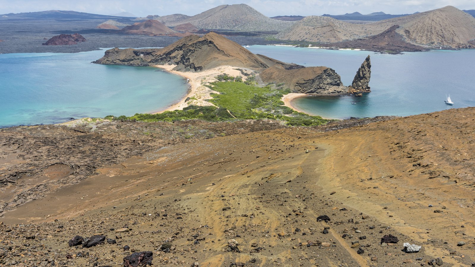 Bartolome Island landscape with Pinnacle Rock, Galapagos