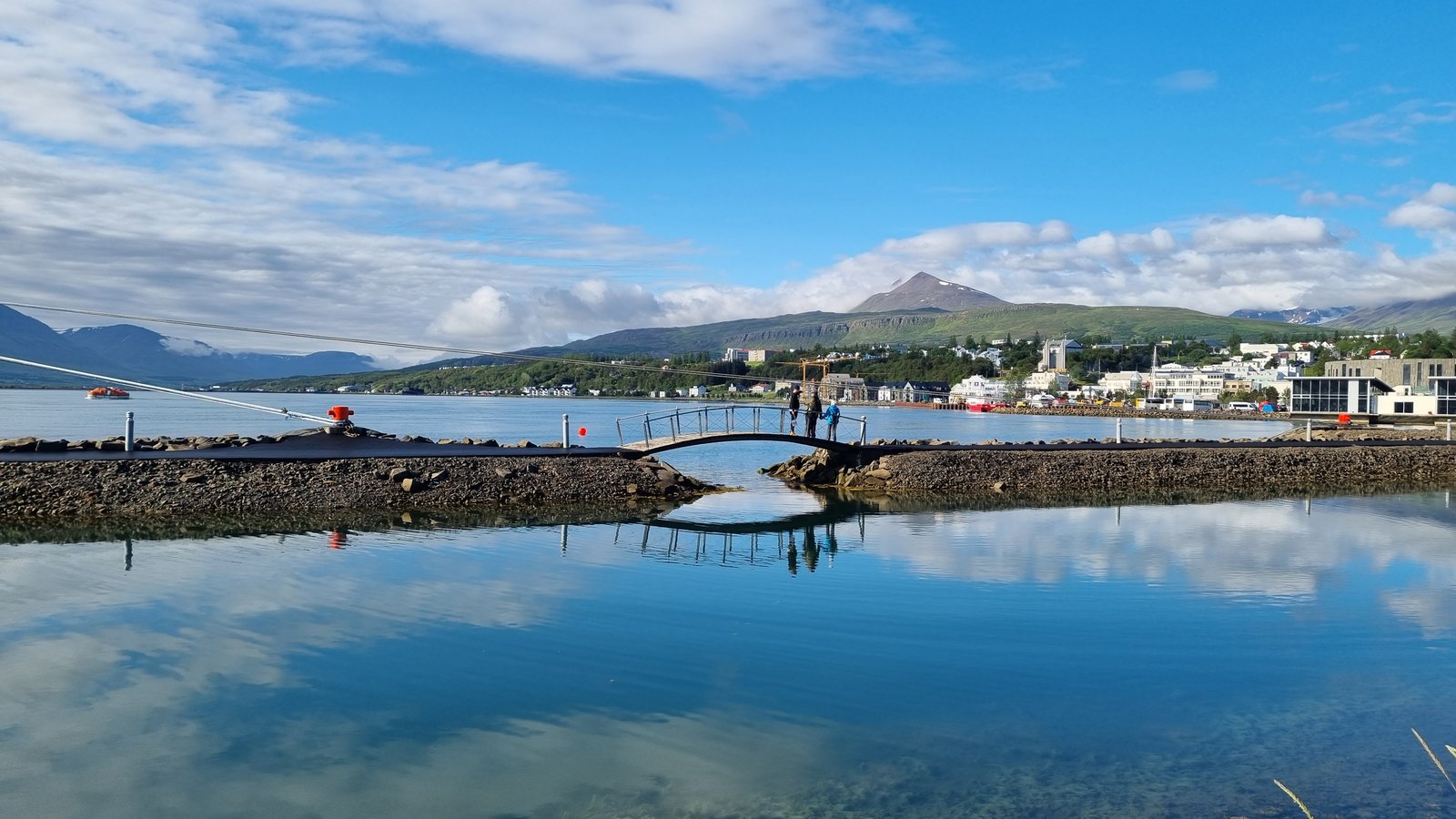 Akureyri city on Iceland's north coast
