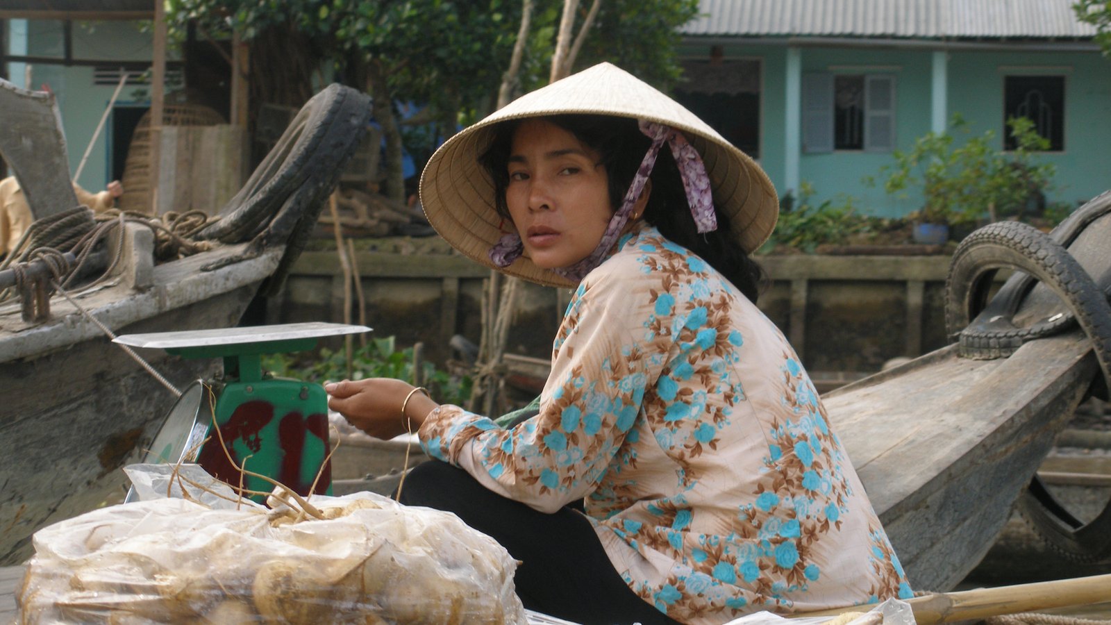 A floating market in the Mekong Delta