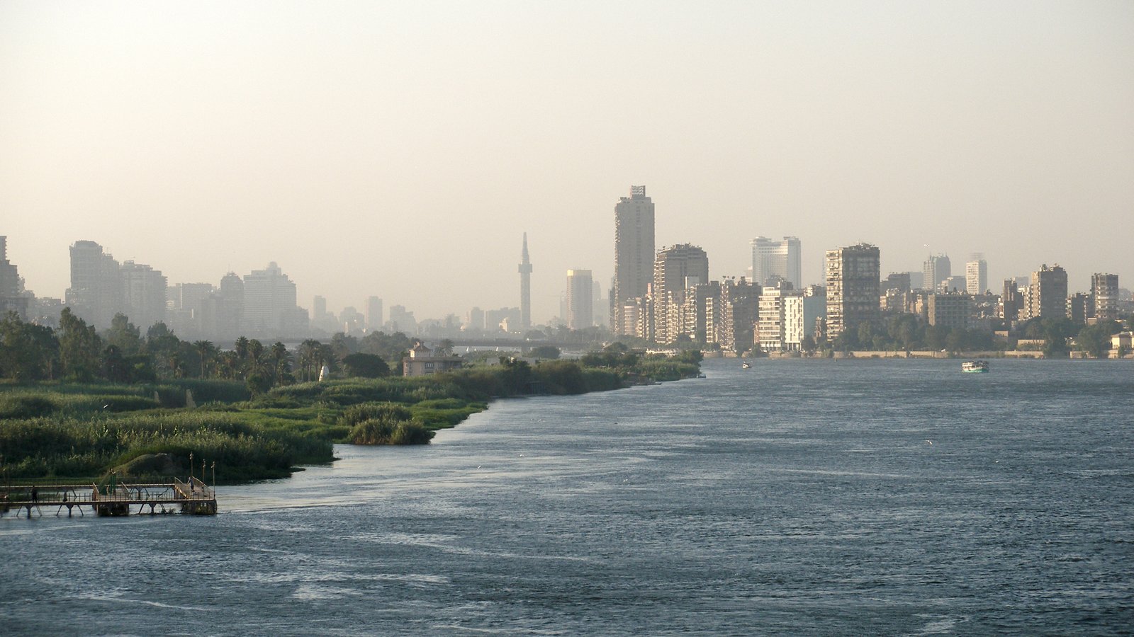 Panoramic view of Cairo skyline with the city in the distance