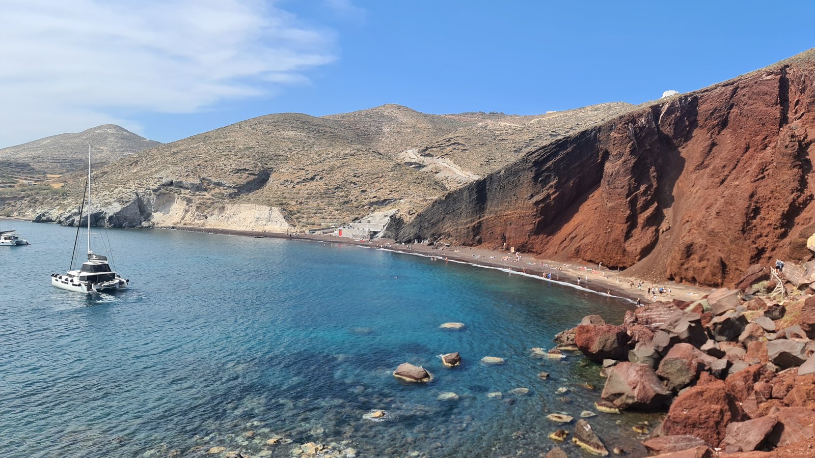 Red Beach and its volcanic cliffs near Akrotiri, Santorini