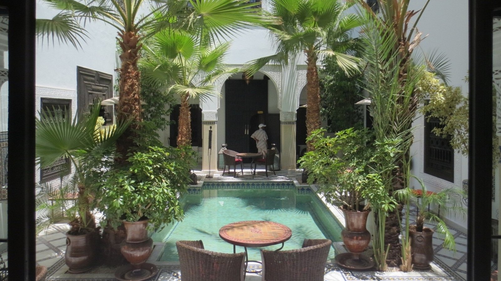 Traditional riad courtyard interior in Morocco